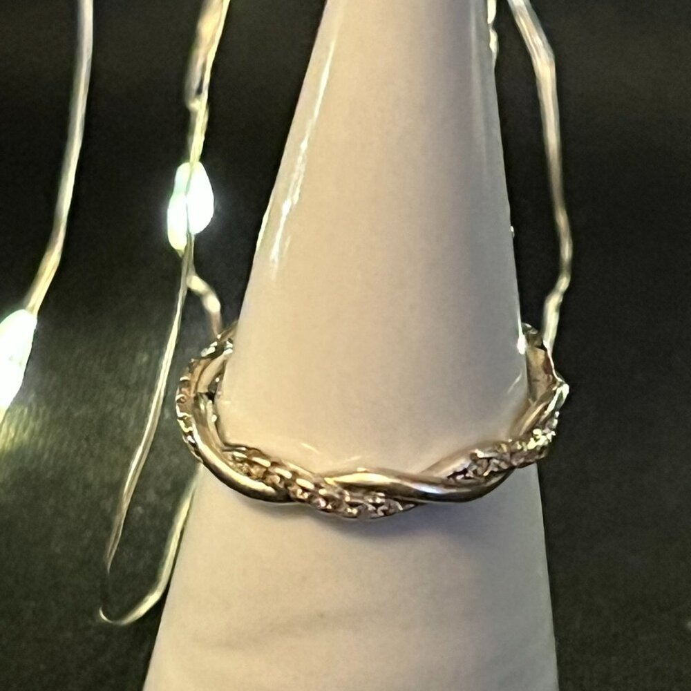 Sterling Silver & Cubic Zirconia Eternity Band – Size 7.75, Stamped 925